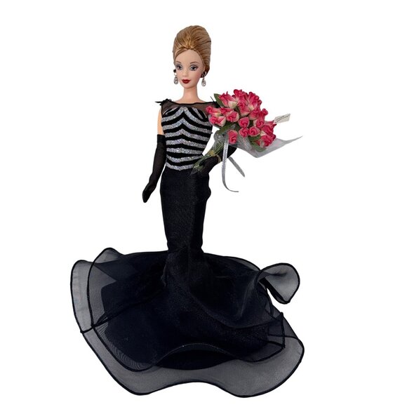 1998 40th Anniversary Barbie Doll #21384 Collector Edition Black Gown Roses - Picture 10 of 10